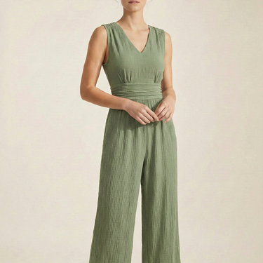 The Tuscany Crinkle-Cotton Jumpsuit