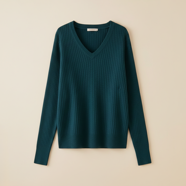 The Sienna Fine-Rib V-Neck