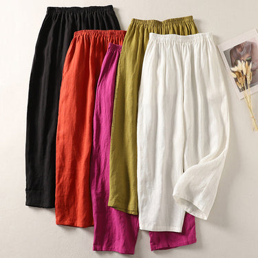 Amelia Ashcroft™ | Relaxed Linen-Cotton Trousers